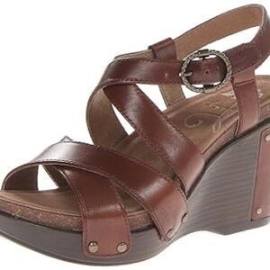 Dansko Frida Brown Wedges